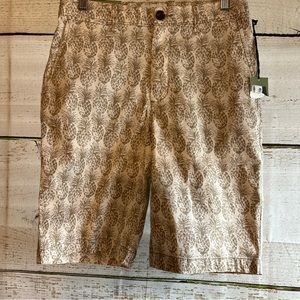 PINEAPPLE BERMUDA SHORTS BY GOODFELLOW AND CO Size 28  Tan and Beige